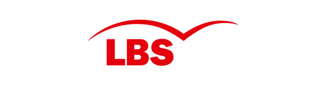 Logo der Landesbausparkasse in roter Schrift